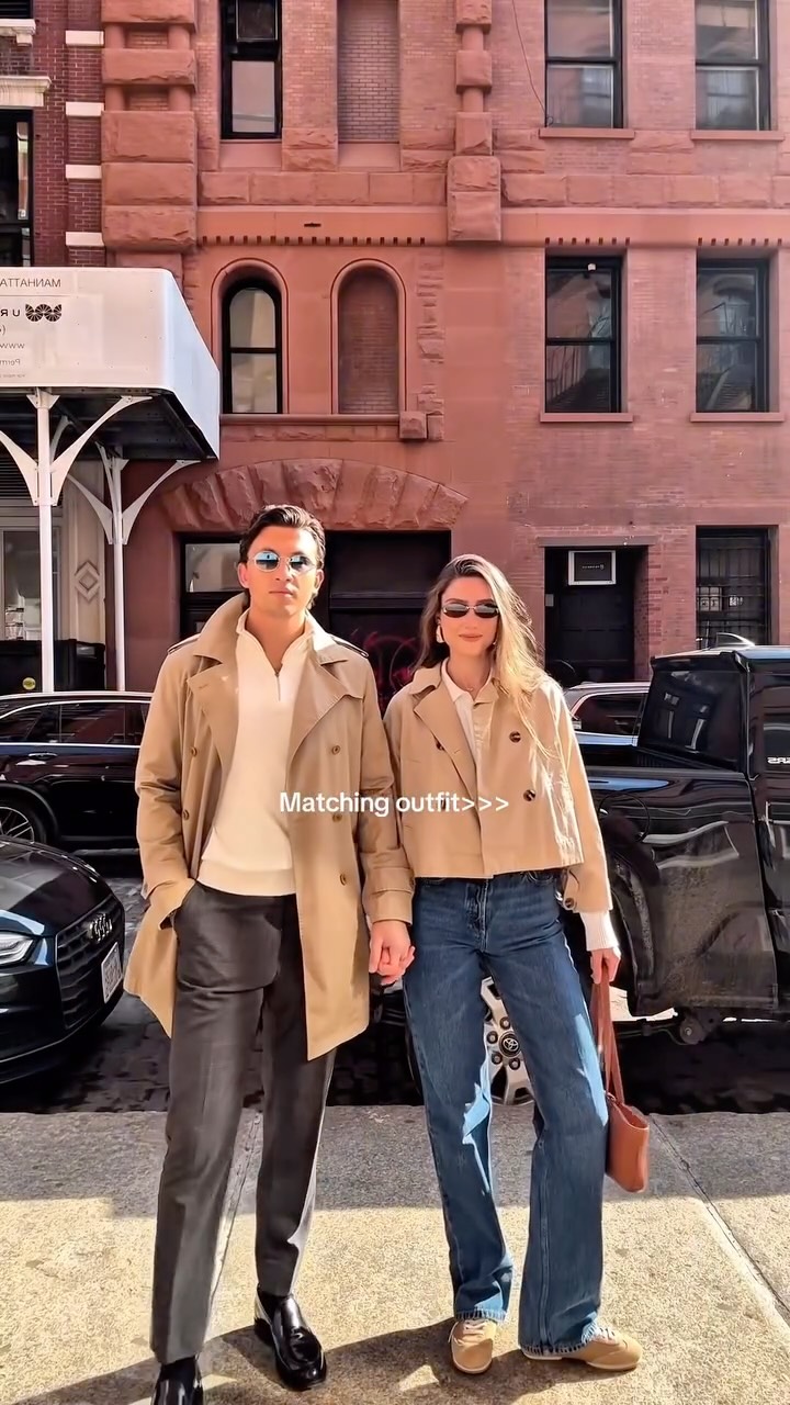 Clara Catherine Zoroddu: Matching in New York 🤎 #nyc #couple
#couplefit #outfitinspo #matchingoutfit
@burberry Trench-coat
@fendi Sunglasses
