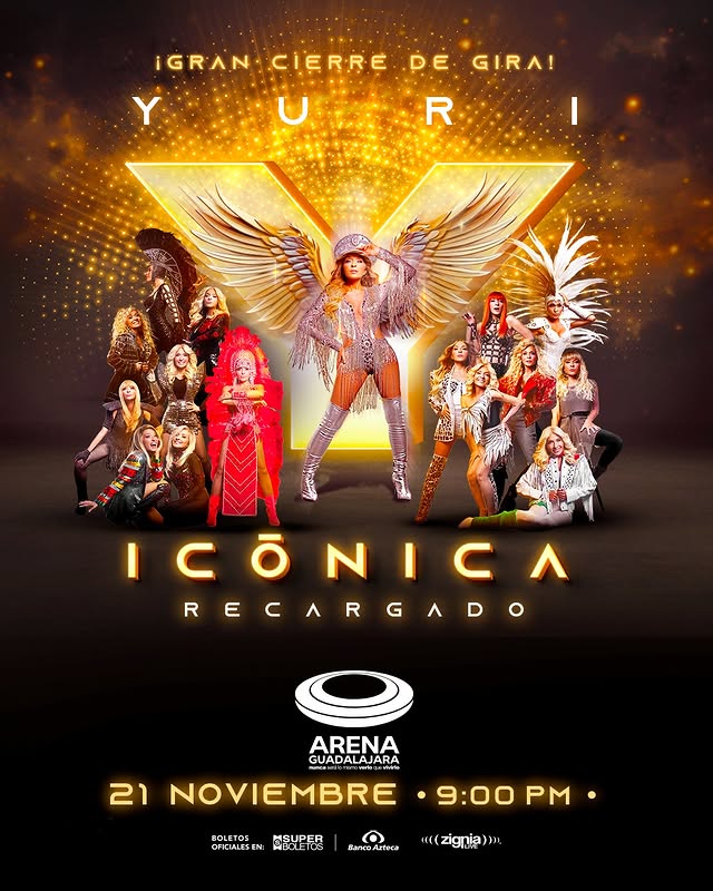 Superboletos: Después de agotar fechas a nivel internacional, Yuri cierra su gira con broche de oro en #ArenaGuadalajara ✨
¡Prepárat