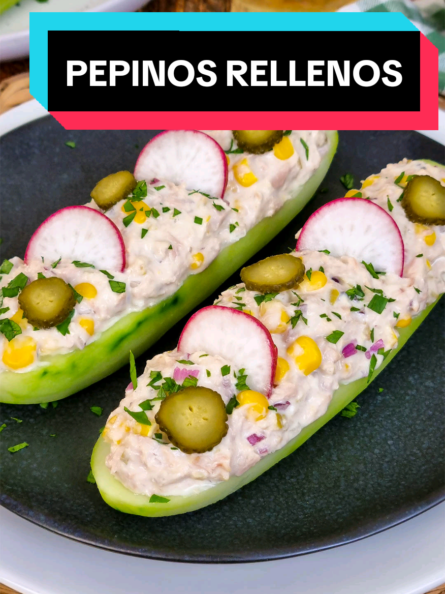 Bárbara y Víctor: PEPINOS RELLENOS DE ATÚN ❤️ Apóyanos con tu like para no perderte ninguna de nuestras #recetas 🥰🙏 ⬇️⬇️⬇️ 🛒 Ingredient