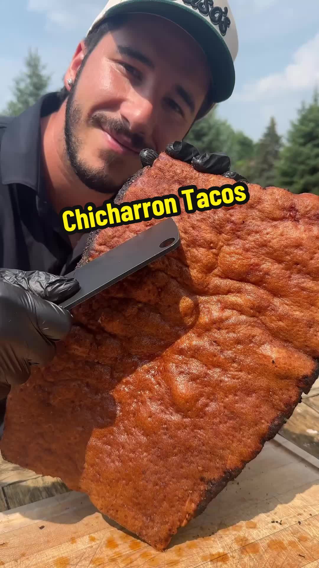 Jack Mancuso: Chicharron Tacos with guacamole and queso oaxaca 🥓🌮 How to make the Chicharron burnt ends : - get skin on pork belly