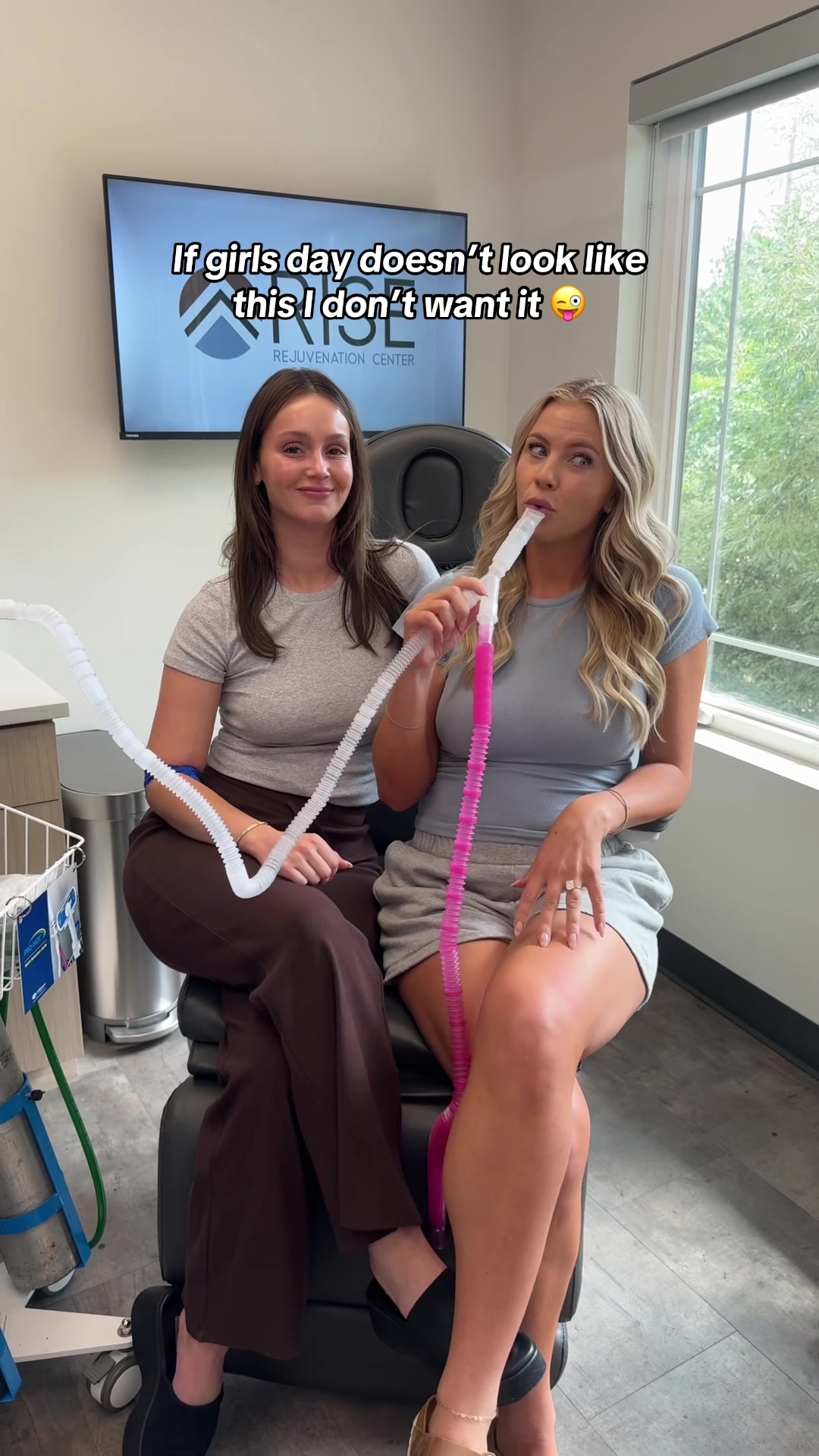 Mayci J Neeley: Back at our fav place with the GAS👀 @Rise Rejuvenation Center #momtok @Mikayla Matthews