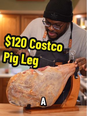 Stefan Johnson: Imported from Spain. Aged to perfection. And butchered by… me. 🇪🇸😂 This $120 Serrano ham leg from Costco was pretty g