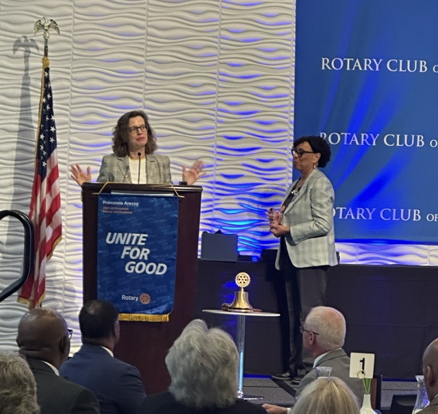 Michelle Nunn: What a tremendous honor to receive the
@RotaryDist6900 Bert Adams International Service Award!
So grateful to accept t
