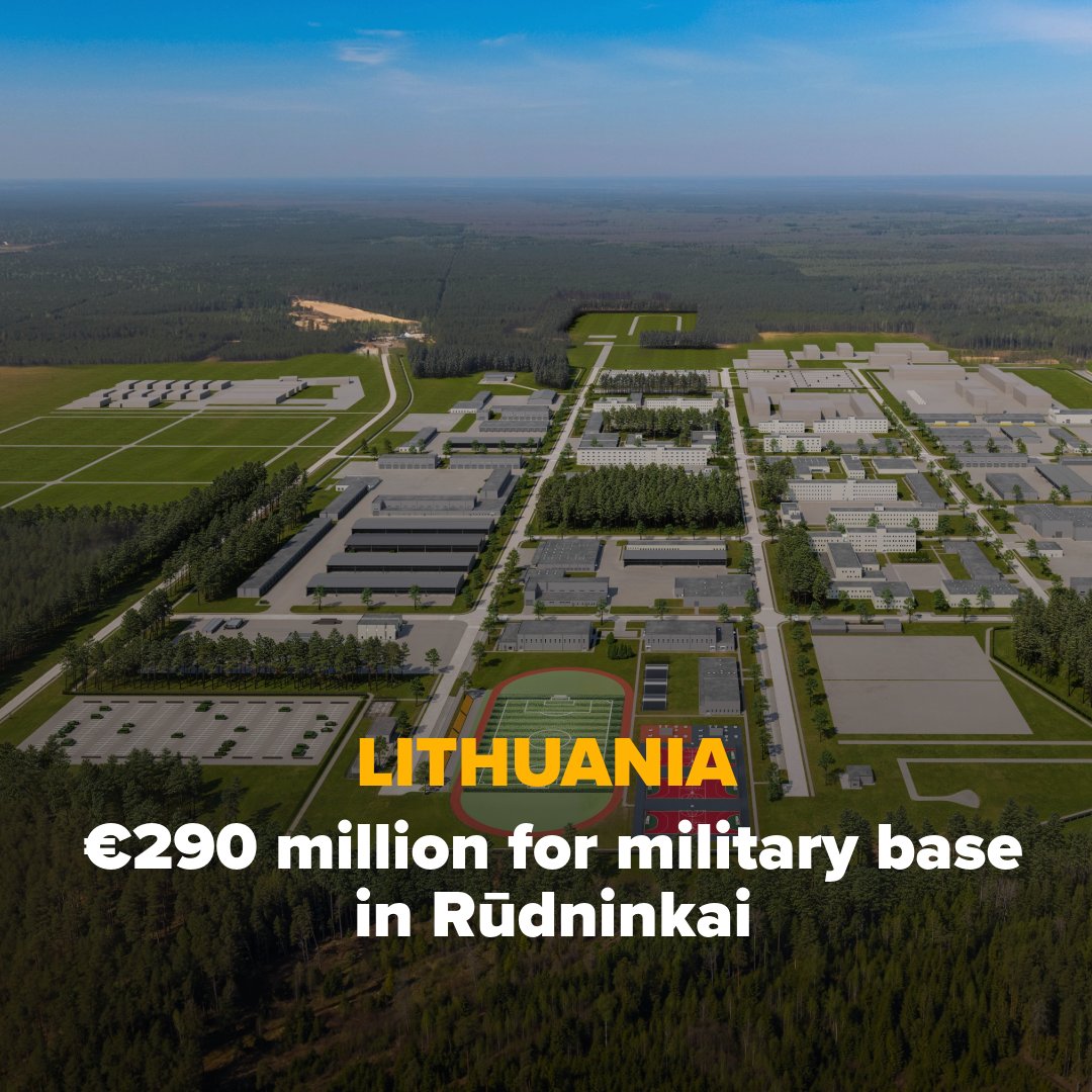 European Investment Bank: We have completed a €290 million financing package for Lithuania’s planned Rūdninkai Military Town which is one of the l