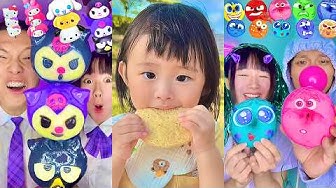 TwinKle Couple: Random Emoji Food Challenge ASMR Compilation! 🥵bubble tea(Part347)
